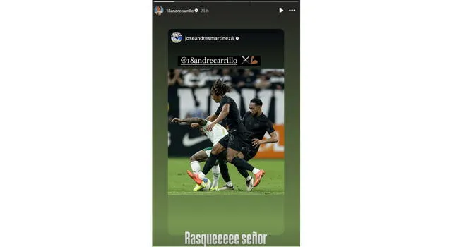 La llamativa publicación de Carrillo sobre el Brasileirao | Foto: Instagram André Carrillo   