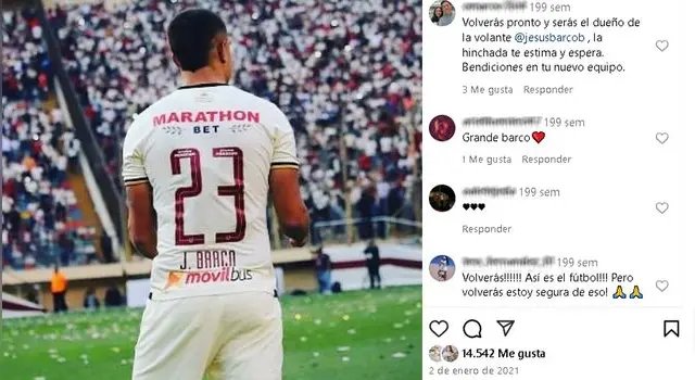 Jesús Barco y su despedida de Universitario años atrás | Foto: Instagram Jesús Barco    