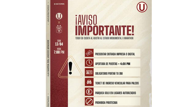 La publicación de Universitario en redes sociales previo al partido con Melgar    