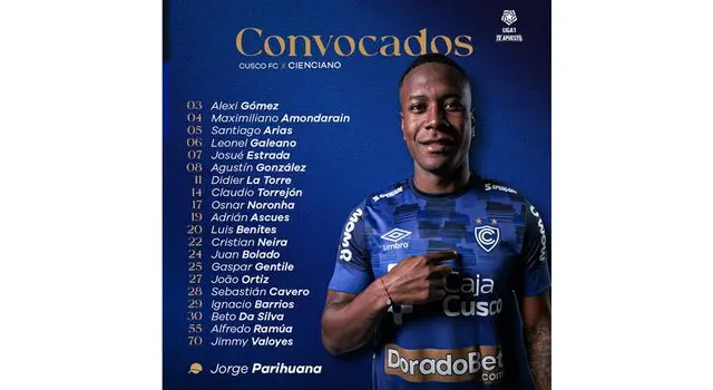 La publicación de Cienciano para el Torneo Apertura  