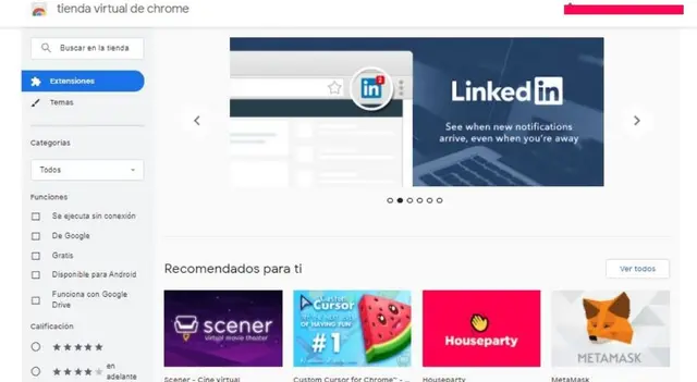 Tienda oficial de Gogole Chrome web store