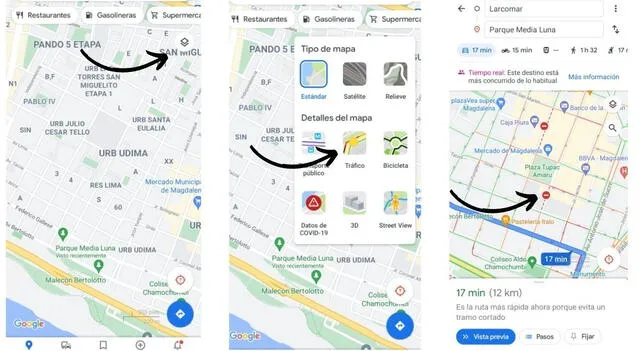 Pasos para activar el modo tráfico en Google Maps