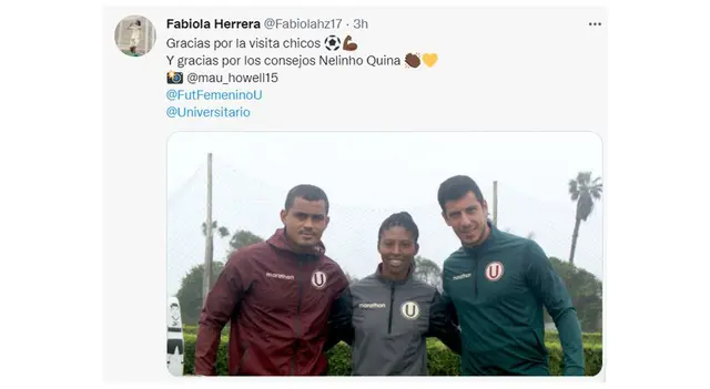 Fabiola Herrera junto a Quina y Alonso. Foto: Twitter 