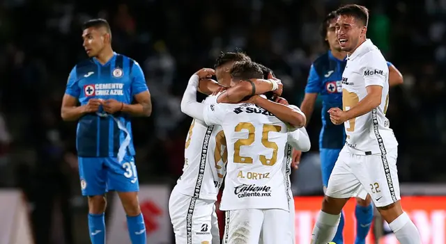 Pumas remontó el marcador y derrotó a Cruz Azul en la jornada 17.    