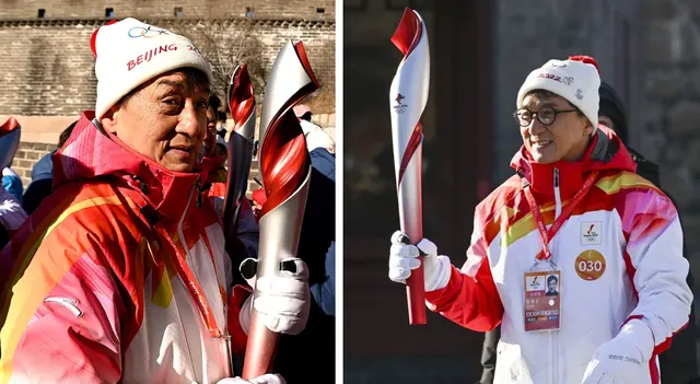 Jackie Chan fue el encargado de transportar la antorcha olímpica. Foto: Twitter. Jackie Chan fue el encargado de transportar la antorcha olímpica. Foto: Twitter.