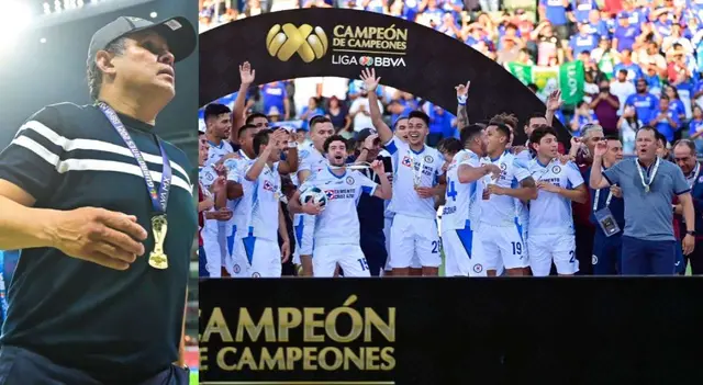 Reynoso siendo campeón de Campeones con Cruz Azul.