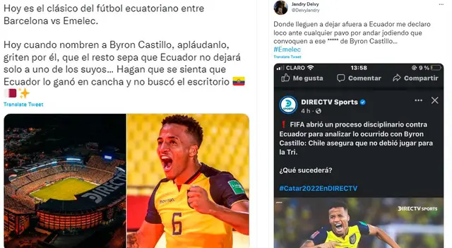 Byron Castillo enardece a los hinchas ecuatorianos Byron Castillo enardece a los hinchas ecuatorianos