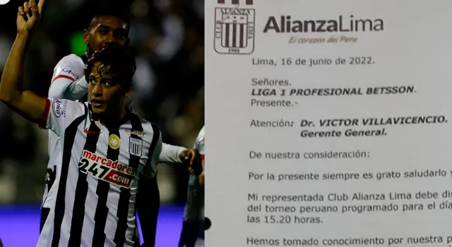 <em>Esta fue la carta que envió Alianza Lima por no poder viajar a Juliaca.</em> 