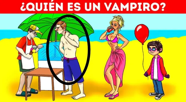 Ubica en la playa al verdadero vampiro que se escondió a la perfección: Tienes 7 segundos