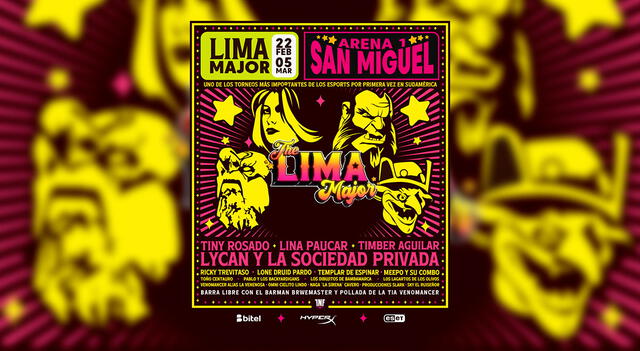 Afiche del Lima Major de Dota 2 creado por Infamous Gaming    