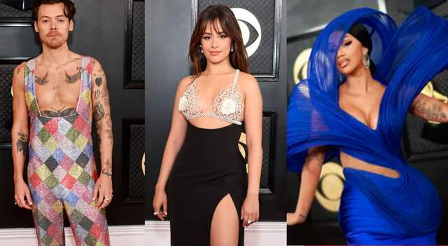  Los 'look' de <strong>Harry Styles</strong>, <strong>Camila Cabello</strong> <strong>Cardi B </strong> en los Grammys 2023 / Foto: Getty Images   