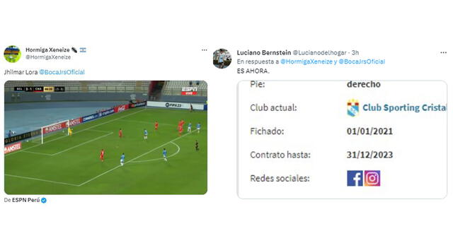 Hinchas de Boca Juniors quedaron encantados con gol de Jhilmar Lora. Hinchas de Boca Juniors quedaron encantados con gol de Jhilmar Lora.
