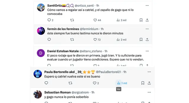 Hinchas de Racing se pronuncian por Catriel Cabellos