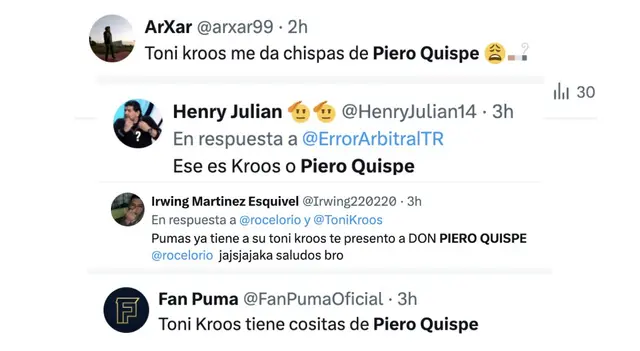 En México compararon a Quispe con Kroos (Foto: Twitter - X)