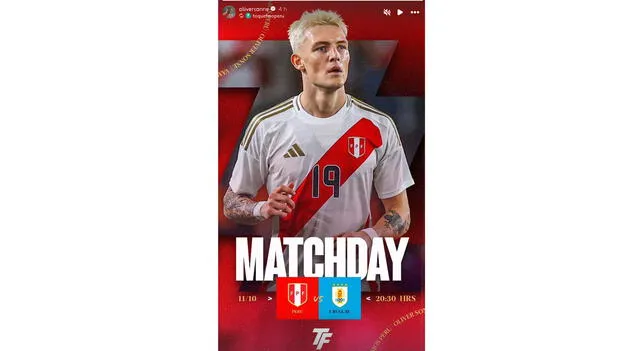 La publicación de Sonne previo al partido frente a Uruguay | Foto: Instagram: Oliver Sonne    
