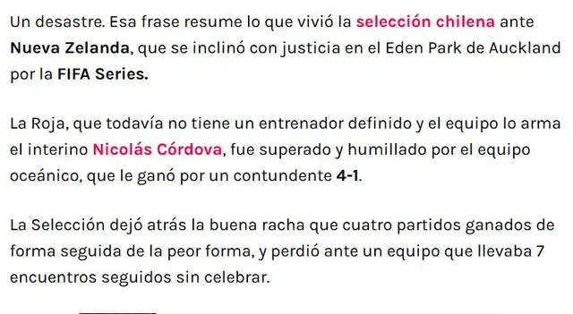 Crítica del medio chileno