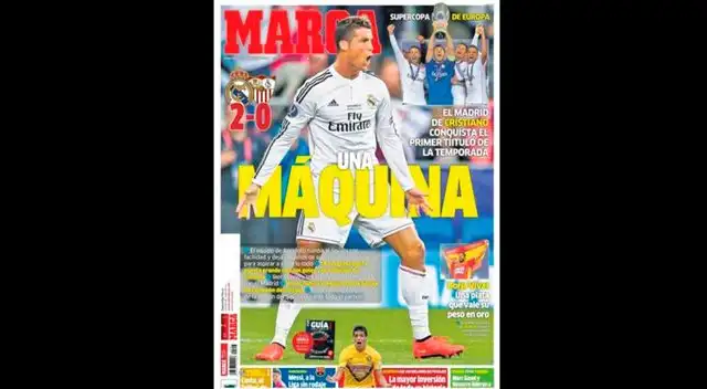 Real Madrid vs. Sevilla: Marca puso en su tapa a Cristiano Ronaldo