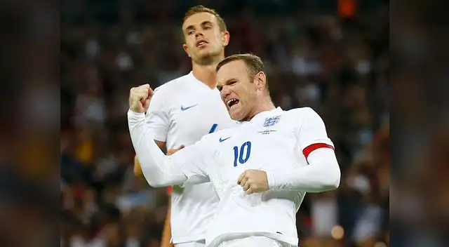 Inglaterra vs. Noruega: Wayne Rooney celebra su conquista en Wembley.