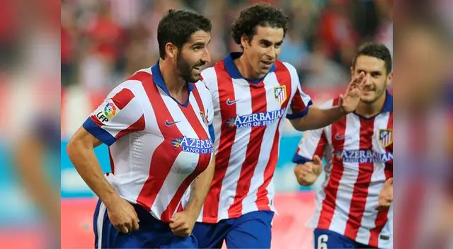Atlético de Madrid vs. Sevilla: Raúl García festejando celebrando la próxima llegada de su hijo.
