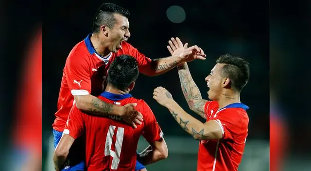 Chile y su festejo por triunfo ante Perú