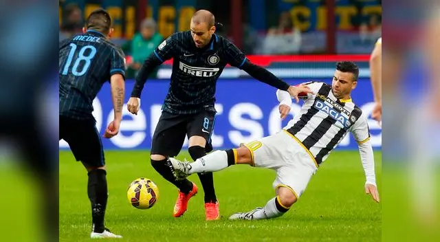 Inter de Milán vs. Udinese: Rodrigo Palacio supera a Antonio Di Natale. Inter de Milán vs. Udinese: Rodrigo Palacio supera a Antonio Di Natale.