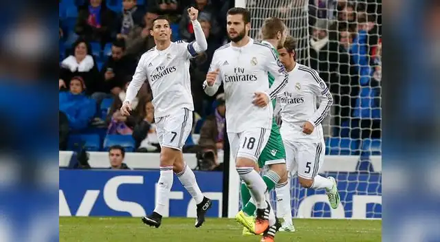 Real Madrid vs. Ludogorets: Cristiano Ronaldo celebra el primer gol.