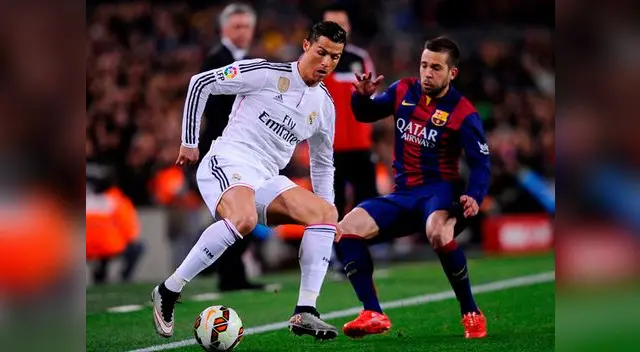 Barcelona vs. Real Madrid: Cristiano intenta escaparse de la marca de Jordi Alba. Barcelona vs. Real Madrid: Cristiano intenta escaparse de la marca de Jordi Alba.