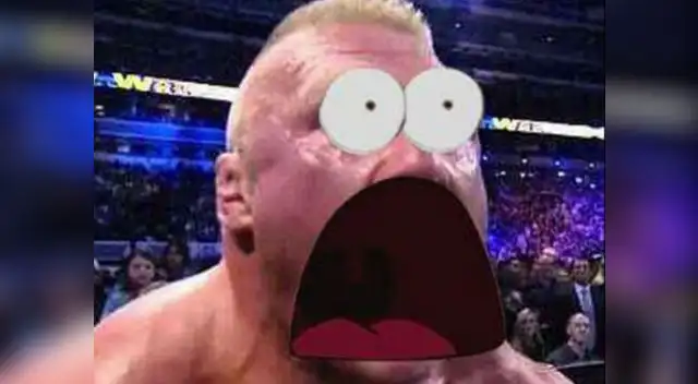 La cara con la que se quedó Brock Lesnar tras perder su campeonato a manos de Seth Rollins.