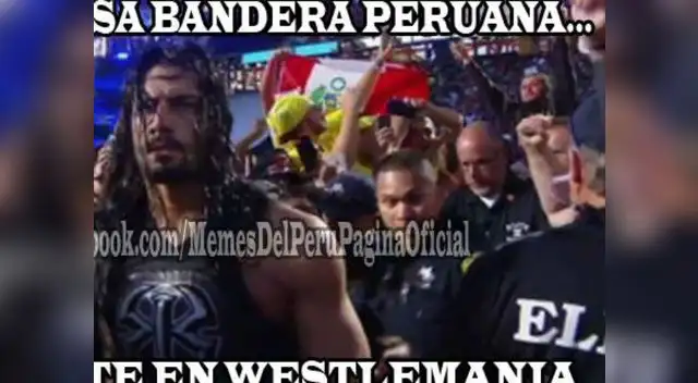 La Bandera presente en Wrestlemania 31. Apareció en la entrada de Roman Reings.