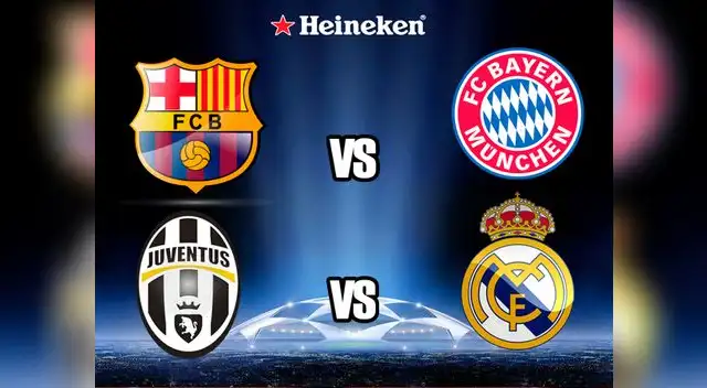 Champions League: Barcelona chocará ante Bayer Múnich y Real Madrid ante Juventus por las semifinales