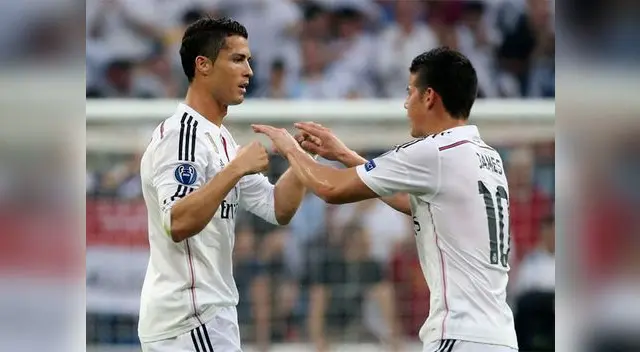 Real Madrid vs. Juventus: Cristiano y James celebran el primer para los 'merengues' Real Madrid vs. Juventus: Cristiano y James celebran el primer para los 'merengues'