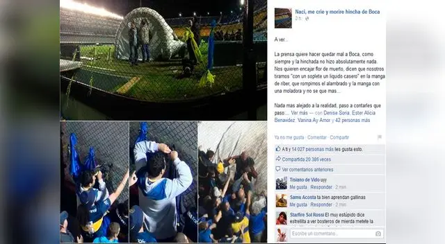 Boca Juniors: los hinchas cuentan la verdad en Facebook de la agresión contra River Plate. 