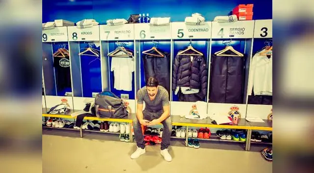 Sami Khedira en su última vez en el vestuario del Santiago Bernabéu. Sami Khedira en su última vez en el vestuario del Santiago Bernabéu.