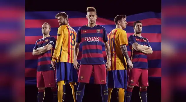 La primera y segunda equipación del Barcelona 2015-16.