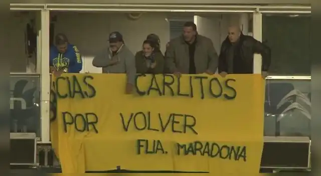 Diego Armando Maradona también le dio la bienvenida a Carlos Tévez.