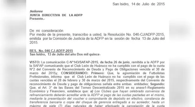 Torneo Apertura: León de Huánuco perdió cuatro puntos por deudas con al Agremiación. Torneo Apertura: León de Huánuco perdió cuatro puntos por deudas con al Agremiación.