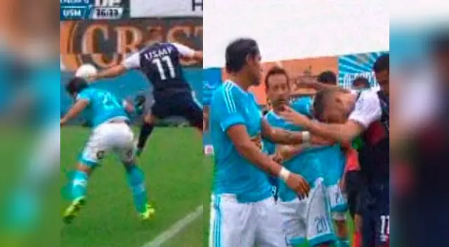 Sporting Cristal vs. San Martín: Blanco y la falta desleal sobre Mana que casi termina en bronca
