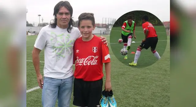 Ramón Rodríguez y su hijo Paulo en la Videna.