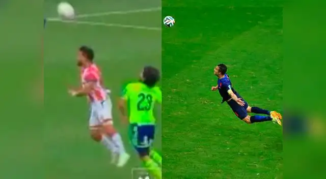 Golazo de Juan Pablo Vergara fue un calco del anotado por Van Persie a Casillas en Brasil 2014.