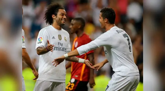 Cristiano Ronaldo hizo divertidas muecas durante las declaraciones de Marcelo.