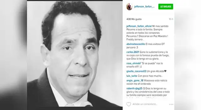 Freddy Ternero: Jefferson Farfán le envió un mensaje de apoyo a la familia del extécnico de Cienciano. Freddy Ternero: Jefferson Farfán le envió un mensaje de apoyo a la familia del extécnico de Cienciano.
