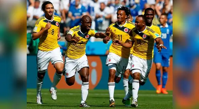 Pablo Armero celebra su gol a Grecia en el Mundial Brasil 2014. Pablo Armero celebra su gol a Grecia en el Mundial Brasil 2014.