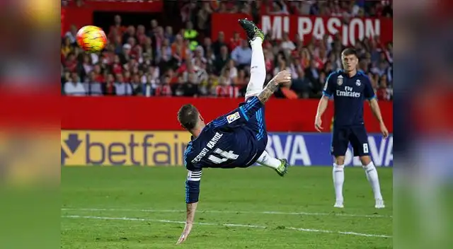 Real Madrid vs. Sevilla: momento justo de la chalaca de Ramos Real Madrid vs. Sevilla: momento justo de la chalaca de Ramos
