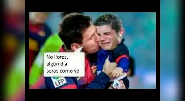 Meme de Messi que se burla de Cristiano Ronaldo Meme de Messi que se burla de Cristiano Ronaldo