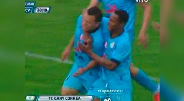 Real Garcilaso vs. César Vallejo: Gary Correa celebra su golazo con Felix Borja.