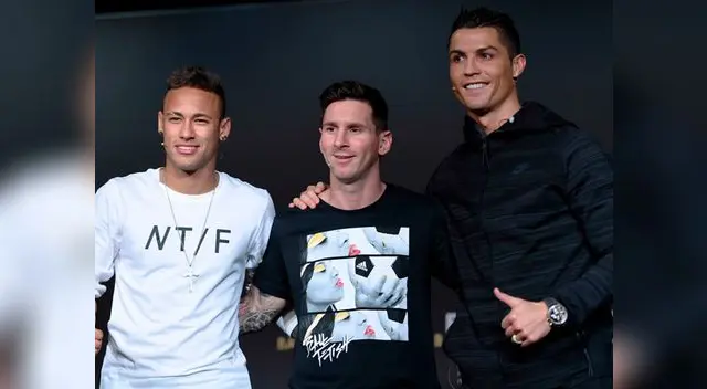 Neymar, Messi y Cristiano Ronaldo estuvieron en la conferencia previa a la gala del 'Balón de Oro' Neymar, Messi y Cristiano Ronaldo estuvieron en la conferencia previa a la gala del 'Balón de Oro'