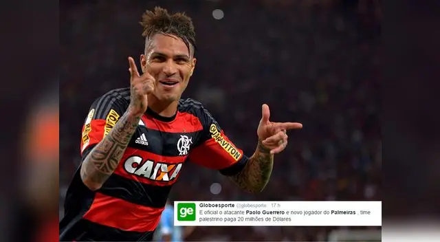 Una cuenta falsa de un medio brasileño aseguró que Paolo Guerrero iría al Palmeiras. Una cuenta falsa de un medio brasileño aseguró que Paolo Guerrero iría al Palmeiras.