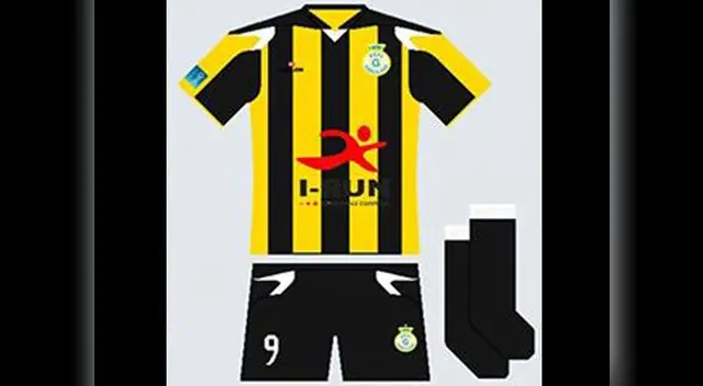 Nueva camiseta de Real Garcilaso, similar a la de Peñarol de Uruguay Nueva camiseta de Real Garcilaso, similar a la de Peñarol de Uruguay