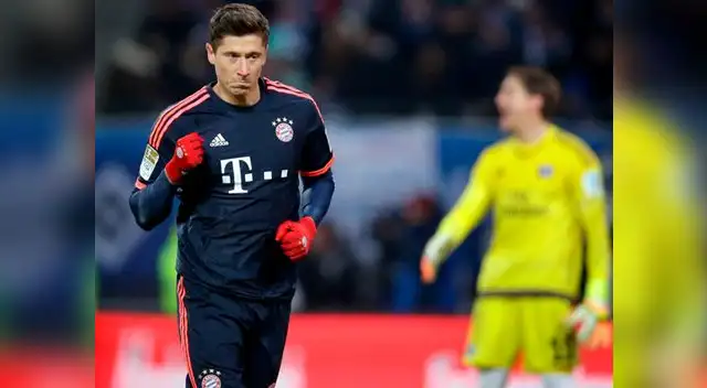 Bayern Múnich vs. Hamburgo: Robert Lewandowski celebra su primer gol. Bayern Múnich vs. Hamburgo: Robert Lewandowski celebra su primer gol.