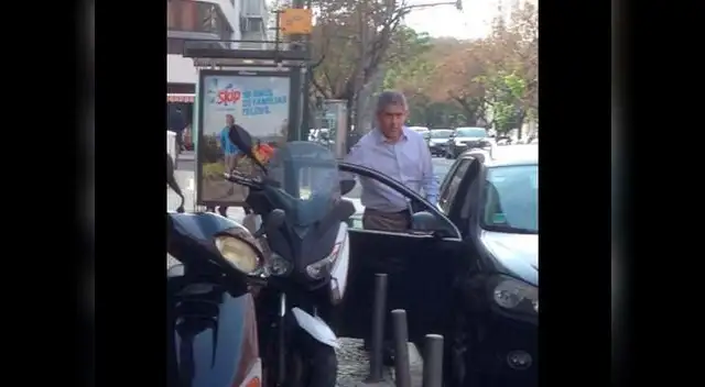 Luis Filipe Vieira subiendo a su auto 